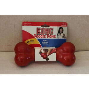 NEW KONG Goodie Bone Large Red Dog Toy – Durable Rubber Treat Dispenser Chewers